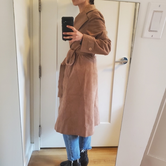 Vintage Herbert Levy Ultra Suede Trench Coat - Picture 3 of 9